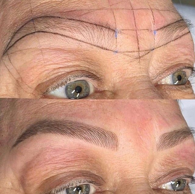 Antes y después de microblading de cejas pelo a pelo